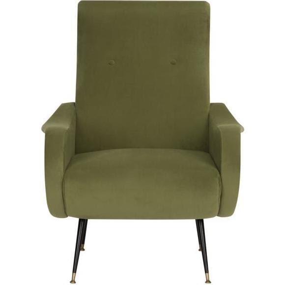 Elicia Velvet Mid-Century Accent Chair, Green