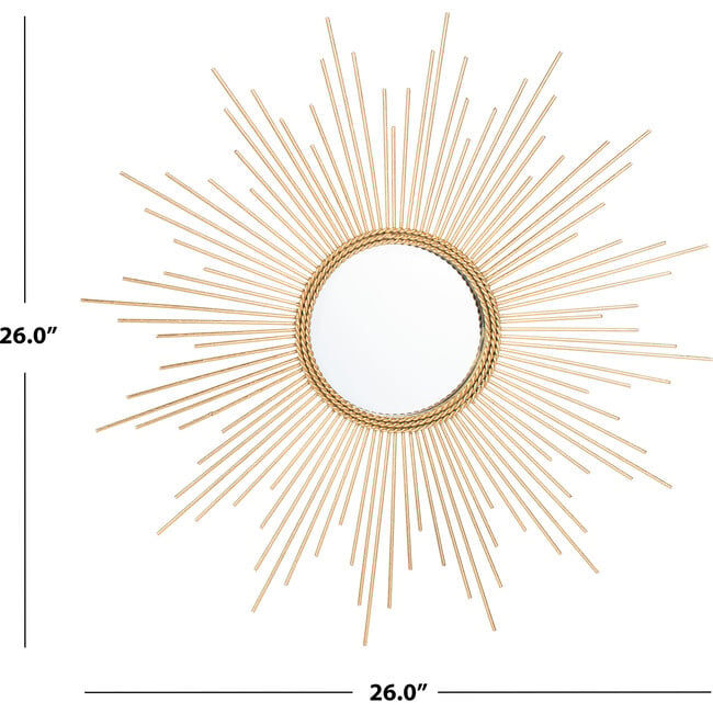 Nahla Sunburst Mirror, Gold - Mirrors - 3