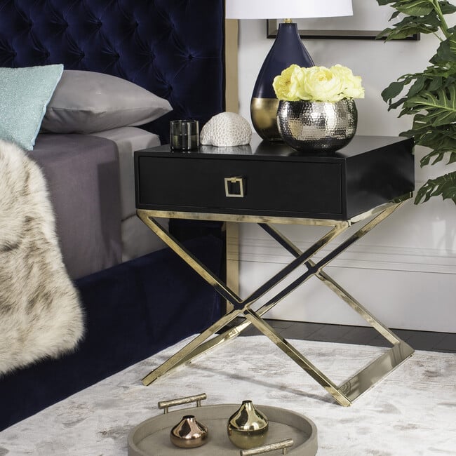 Zarina Cross Leg End Table, Black - Accent Tables - 6