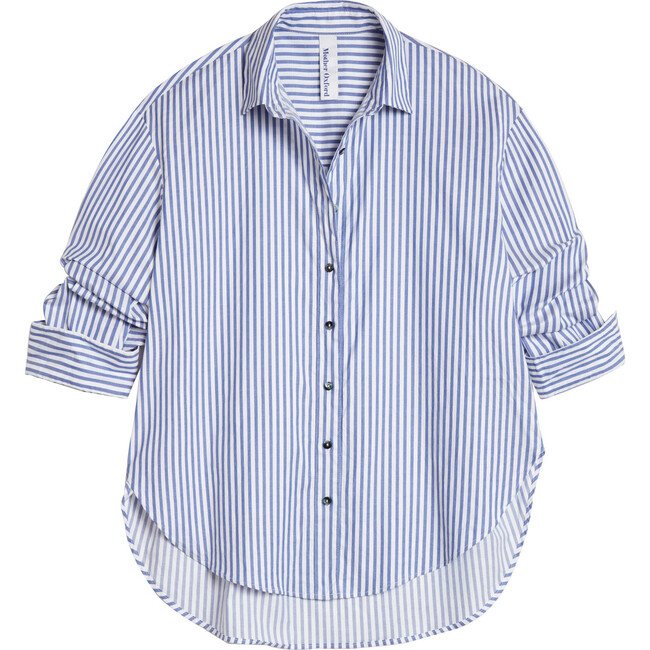 Women's Mother Oxford, Blue and White Stripe - Shirts - 3