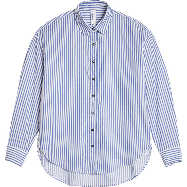 Women's Mother Oxford, Blue and White Stripe - Shirts - 6