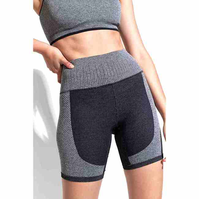 Women's Valerie Variegated Rib Short, Black - Shorts - 3