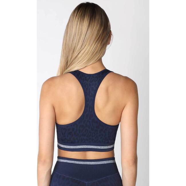 Women's Leo Stripe Deep V Bra, Maritime Blue - Bras - 3