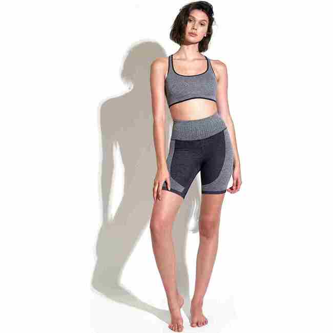 Women's Valerie Variegated Rib Bra, Black - Bras - 5