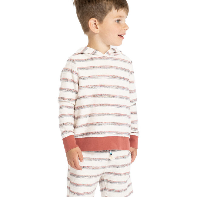 Stripe Boucle Pullover Hoodie, Multi