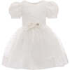 Polka Dot Princess Dress, White - Dresses - 1 - thumbnail