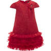 Sparkle Empire Dress, Red - Dresses - 1 - thumbnail