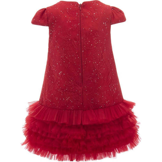 Sparkle Empire Dress, Red