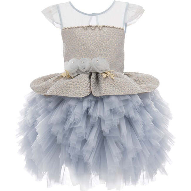 Jacquard Tulle Dress, Blue