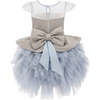 Jacquard Tulle Dress, Blue - Dresses - 2