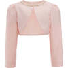 Cropped Satin Cardigan, Pink - Cardigans - 1 - thumbnail