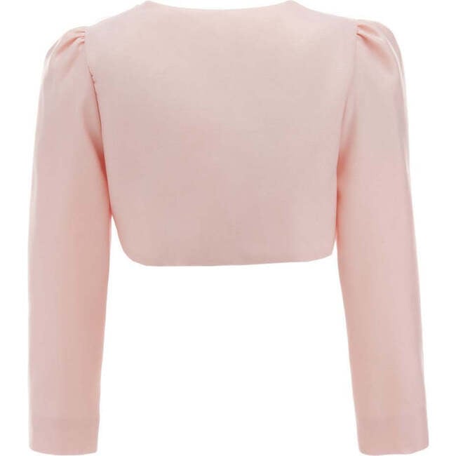 Cropped Satin Cardigan, Pink - Cardigans - 2