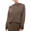 Women's Fuzzy Luxe Sweat Hoodie, Cocoa - Sweatshirts - 1 - thumbnail