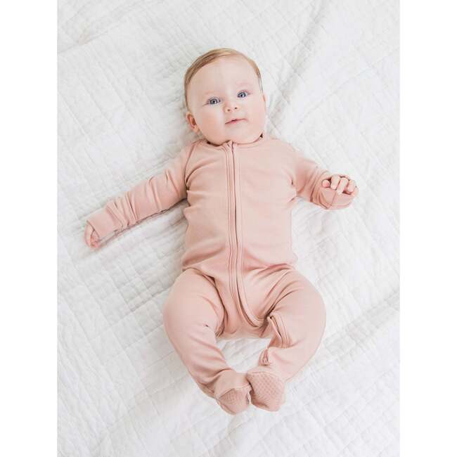 Peyton Zipper Sleeper, Blush - Bodysuits - 3