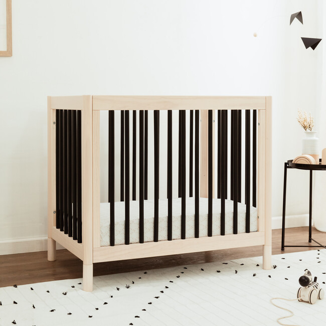 Gelato 4-in-1 Convertible Mini Crib, Washed Natural/Black - Cribs - 4