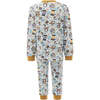 Pirate Crew Print PJ Set, Blue - Pajamas - 2