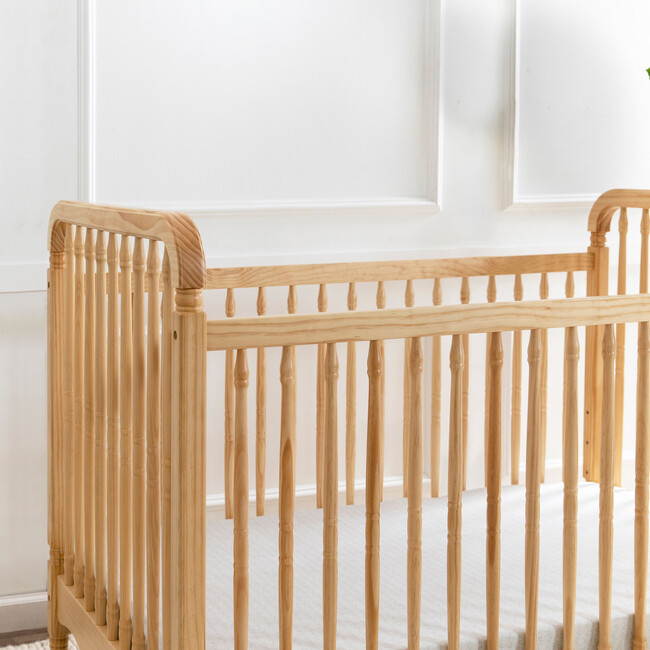 Liberty 3-in-1 Convertible Spindle Crib with Toddler Bed Conversion Kit, Natural - Cribs - 3