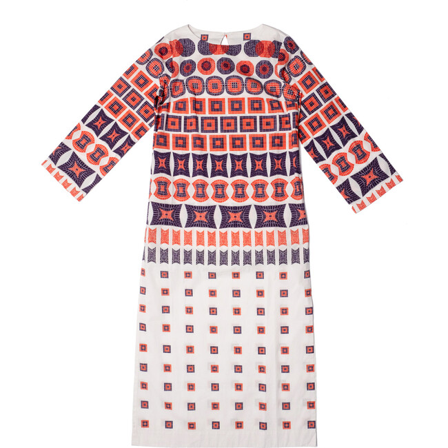 Women's Geoprint Maxi Dress, Red/Orange