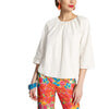 Women's Emily Ruched Top, White - Shirts - 1 - thumbnail