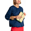 Women's Emily Ruched Top, Navy - Shirts - 1 - thumbnail