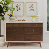 Palma 7-Drawer Assembled Double Dresser, White & Natural Walnut - Dressers - 2 - thumbnail