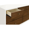 Palma 7-Drawer Assembled Double Dresser, White & Natural Walnut - Dressers - 6