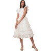 Women's Charming Dress, White Floral - Dresses - 1 - thumbnail