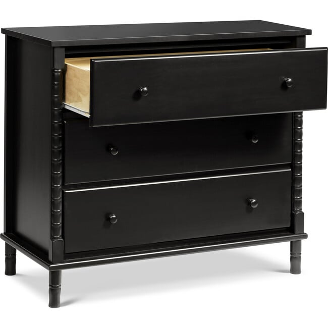 Jenny Lind Spindle 3-Drawer Dresser, Ebony - Dressers - 6