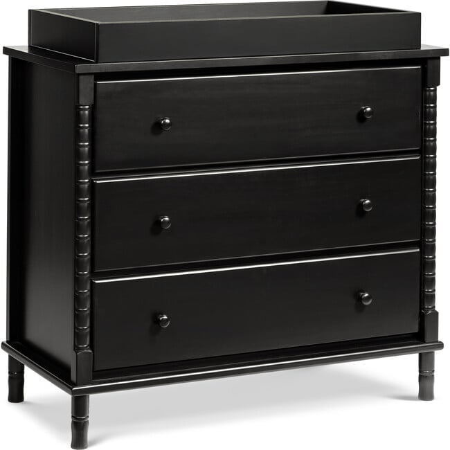 Jenny Lind Spindle 3-Drawer Dresser, Ebony - Dressers - 7