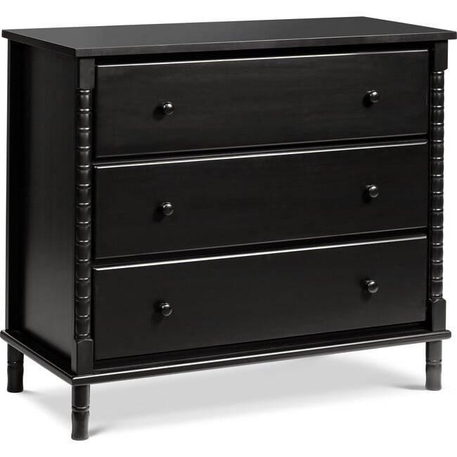 Jenny Lind Spindle 3-Drawer Dresser, Ebony - Dressers - 9