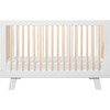 Hudson 3-in-1 Convertible Crib with Toddler Bed Conversion Kit, White/ Natural - Cribs - 1 - thumbnail