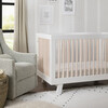 Hudson 3-in-1 Convertible Crib with Toddler Bed Conversion Kit, White/ Natural - Cribs - 4 - thumbnail