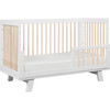 Hudson 3-in-1 Convertible Crib with Toddler Bed Conversion Kit, White/ Natural - Cribs - 6 - thumbnail