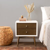 Palma Nightstand with USB Port, Warm White/Natural Walnut - Nightstands - 2