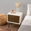 Palma Nightstand with USB Port, Warm White/Natural Walnut - Nightstands - 4