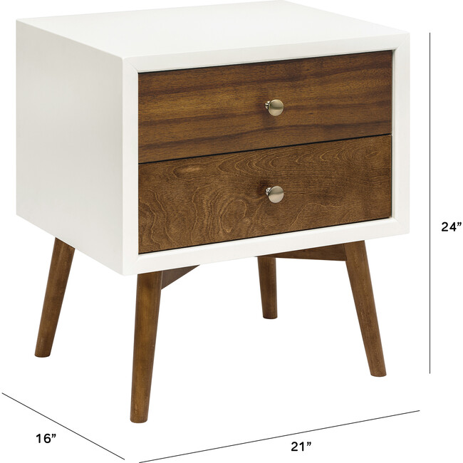 Palma Nightstand with USB Port, Warm White/Natural Walnut - Nightstands - 6