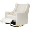 Kiwi Electronic Recliner & Swivel Glider with USB Port, Ivory Boucle/Gold - Nursery Chairs - 7