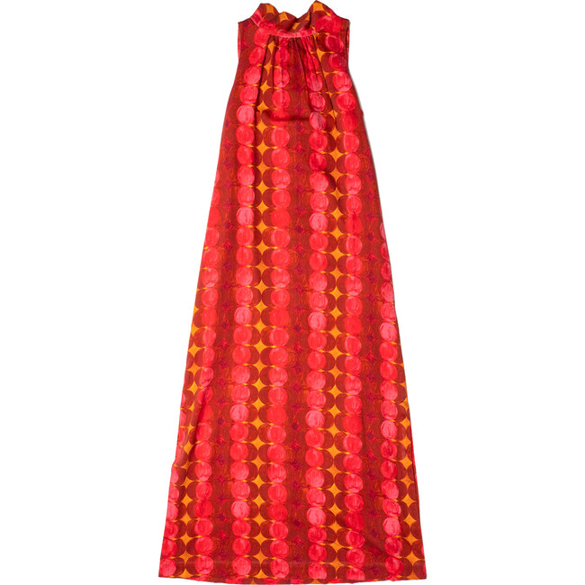 Women's Slim Maxi Dress Summer Circle, Red/Orange