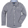 Gingham Button Down, Blue - Shirts - 1 - thumbnail