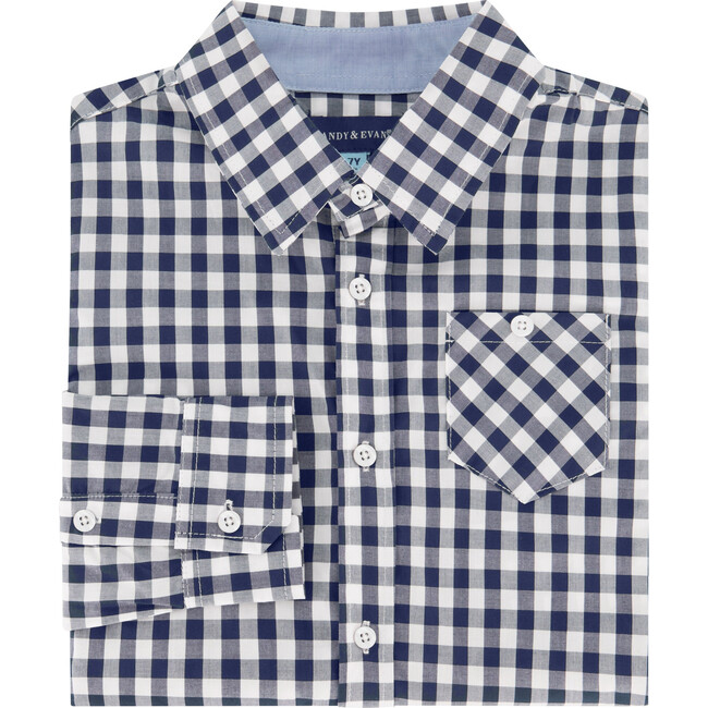 Gingham Button Down, Blue - Shirts - 2