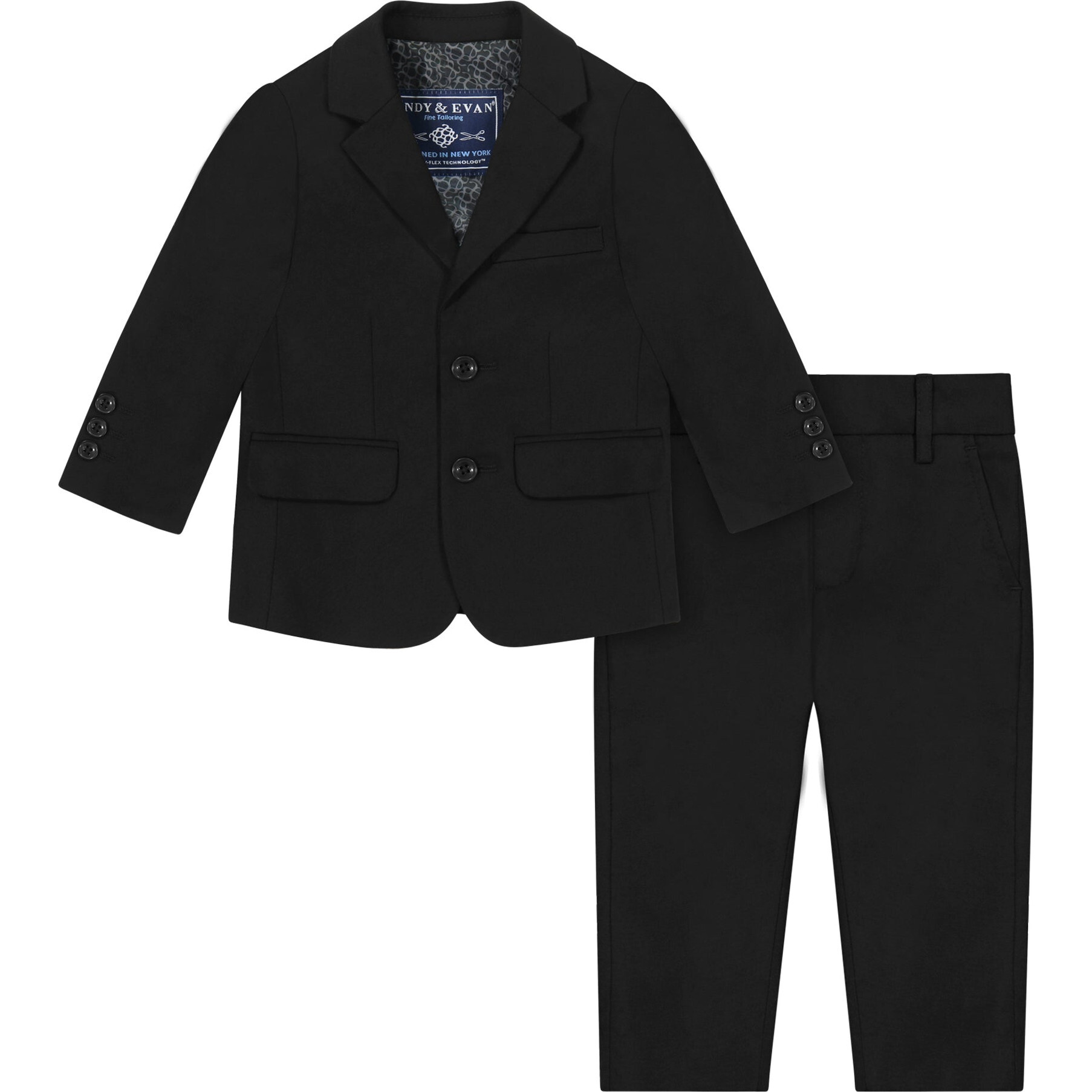 Infant Boy Stretch Suit with Comfy-Flex Technology™, Black - Shirts - 1