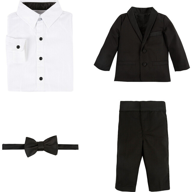 Four Piece Tuxedo Set, Black - Suits & Separates - 1