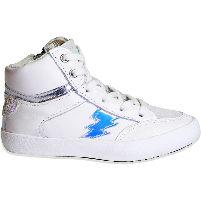 Mercury High Top Sneaker, White Silver - Sneakers - 1 - zoom