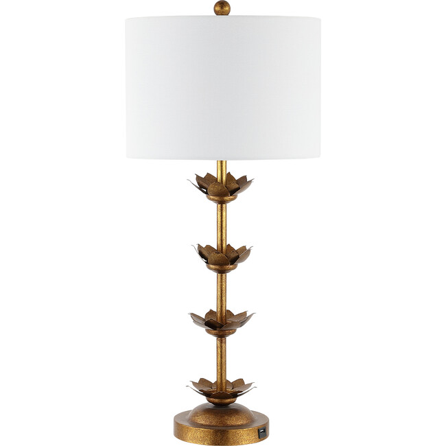 Lani Leaf Table Lamps with USB Port, Set of 2