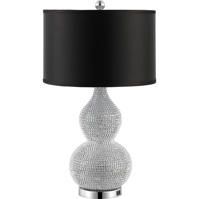 Nicole Bead Base Table Lamps With USB Port, Set of 2