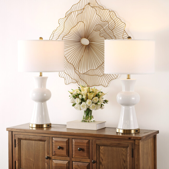 Lola Column Table Lamps With USB Port, Set of 2 - Lighting - 2