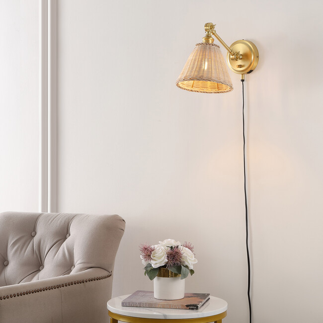 Oswynn Wall Sconces with USB Port, Set of 2 in Gold - Lighting - 2