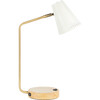 Veda Task Table Lamp with USB Port, White - Lighting - 1 - thumbnail