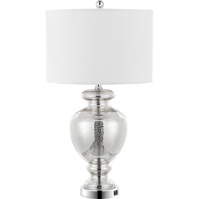 Morocco Mercury Glass Table Lamps With USB Port, Set of 2