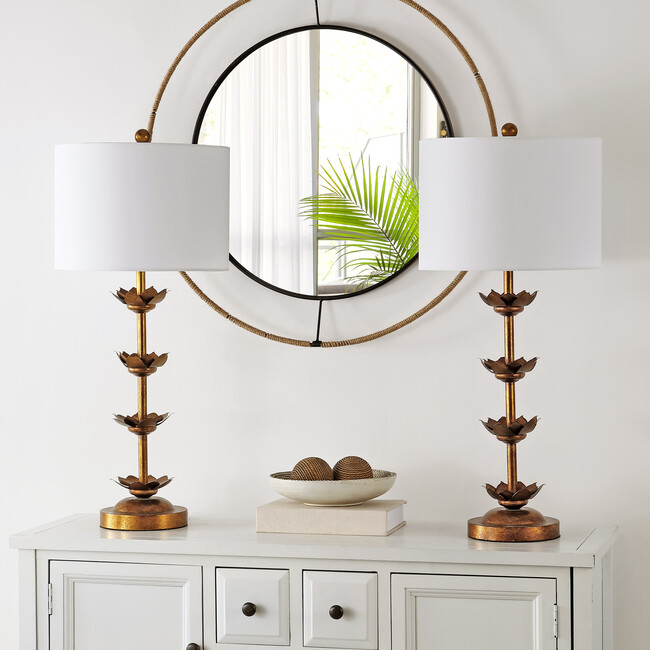 Lani Leaf Table Lamps with USB Port, Set of 2 - Lighting - 3